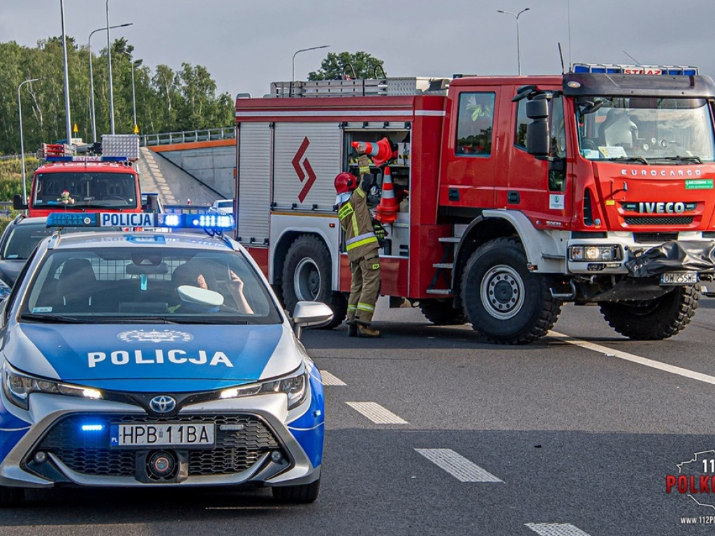 Zderzenie z TIR-em na S3